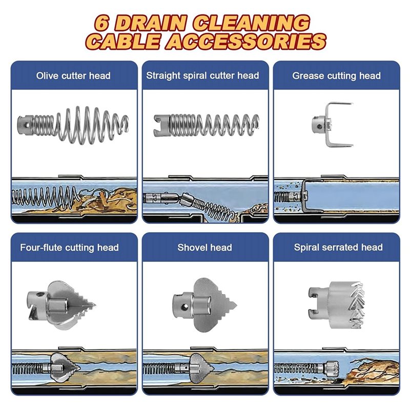 Drain Snake Flexible - DT17 Plumbing Snake Tool Flexible Pipe